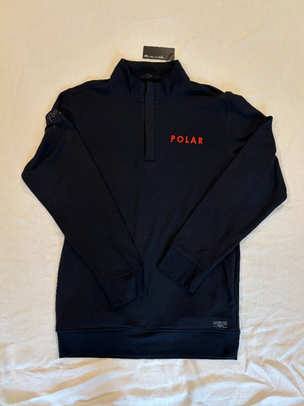NWT TravisMathew Newport 1/4 Zip Fleece Pullover Black M